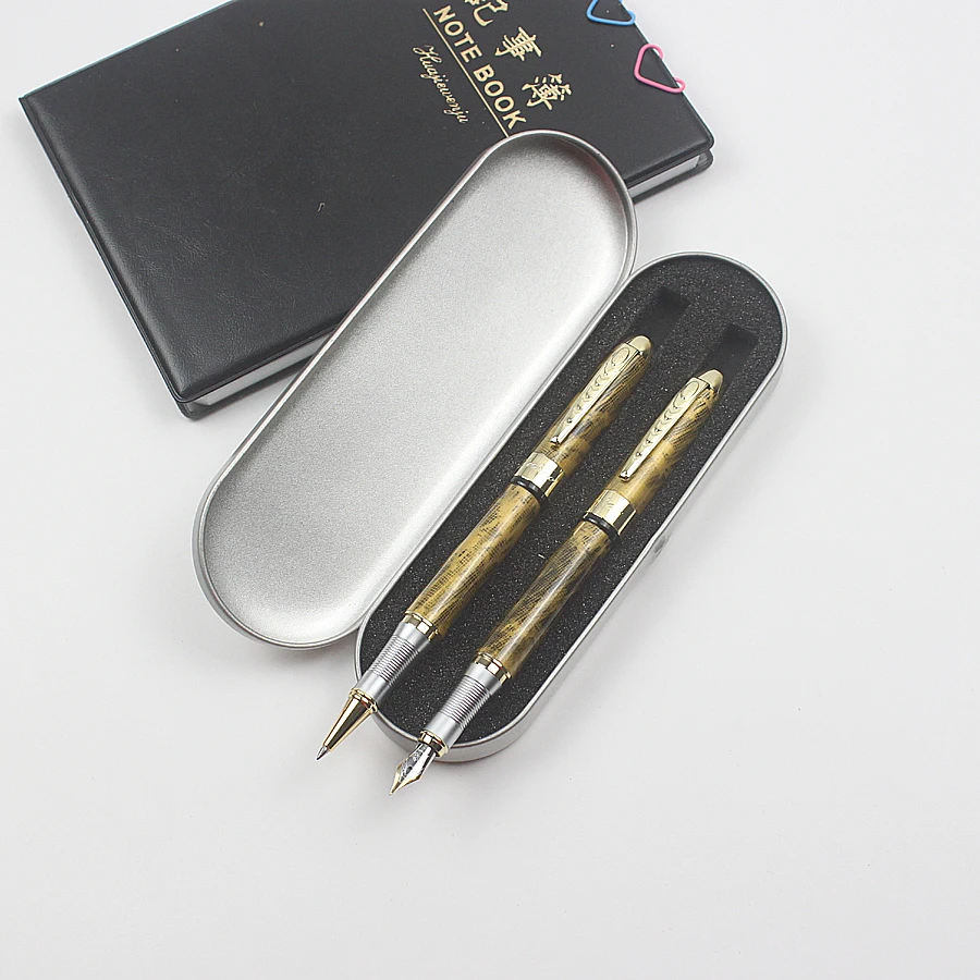Jinhao250 Роскошные Металлические перьевые ручки металлическая подарочная коробка