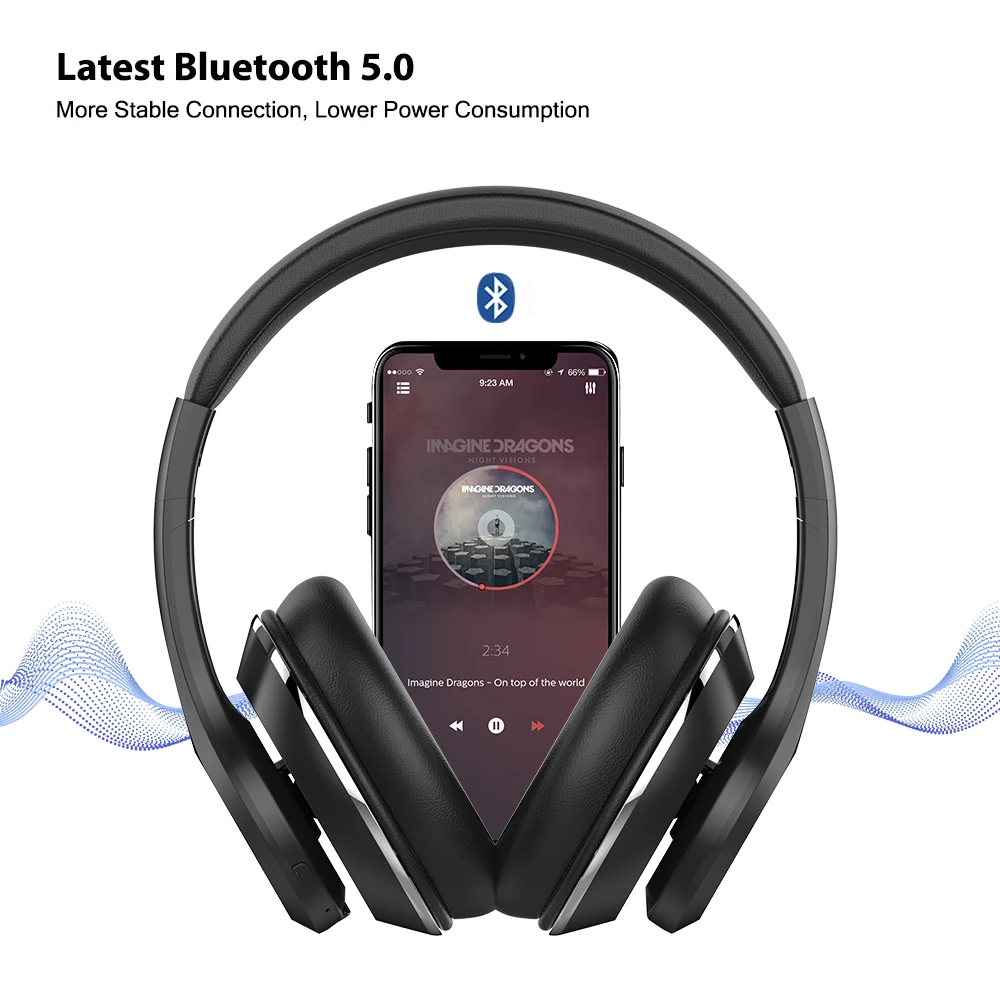 AUSDOM ANC10 V5.0 проводные беспроводные Bluetooth наушники 30H Play Time Складная активная