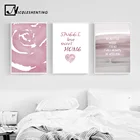 NICOLESHENTING абстрактный розовый цветок холст художественный постер скандинавский минималистичный принты для детской современной живописи Настенная картина для спальни