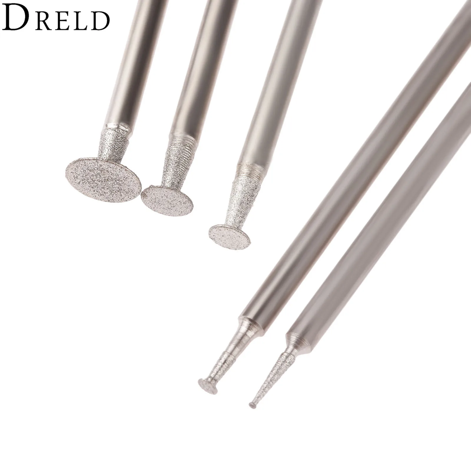 DRELD 10 шт. Аксессуары Dremel 2,35 мм хвостовик Алмазная установка точечная Шлифовальная головка камень нефрит резьба полировка Гравировка Инструменты