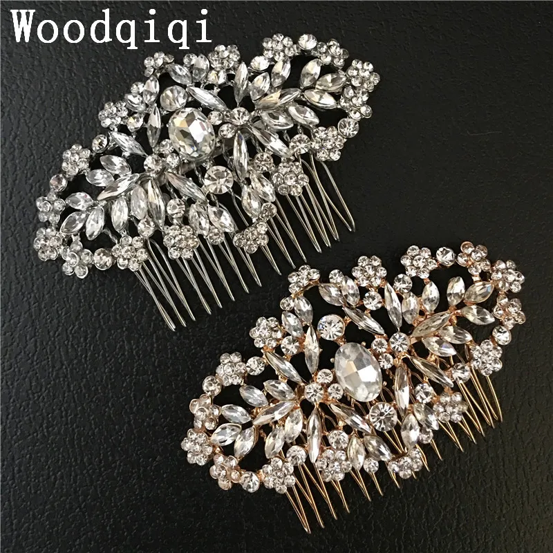 Свадебная металлическая расческа для волос с кристаллами Woodqiqi невесты