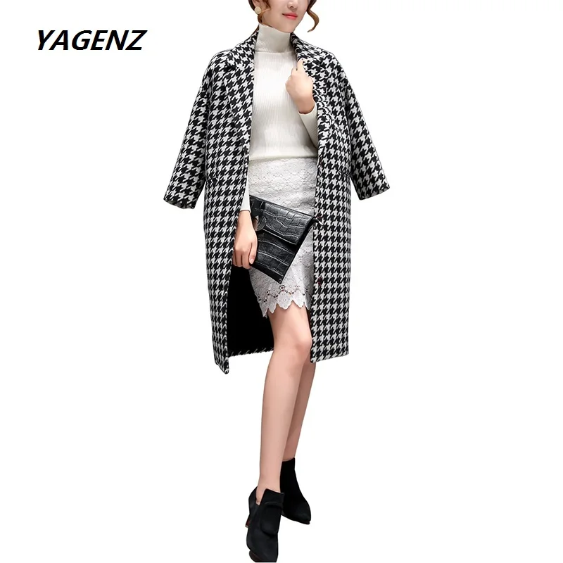 Женское шерстяное пальто длинное с отворотом в Корейском стиле 2019|women overcoat|women