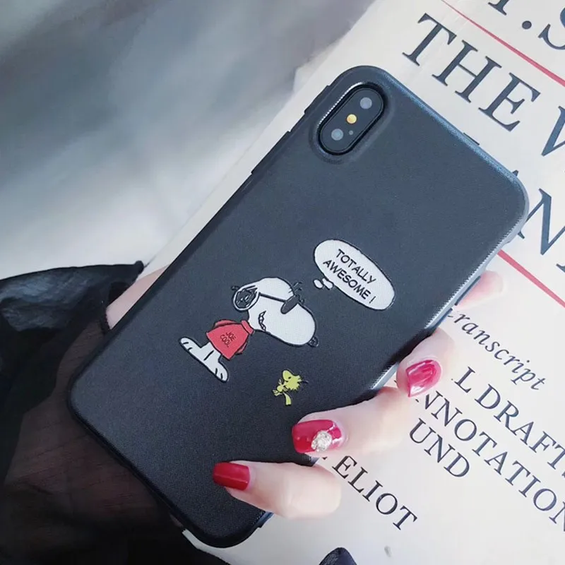 3D рельефные чехлы с рисунком собаки для телефона iphone 7 8 Plus 6 6s Coque мультфильм