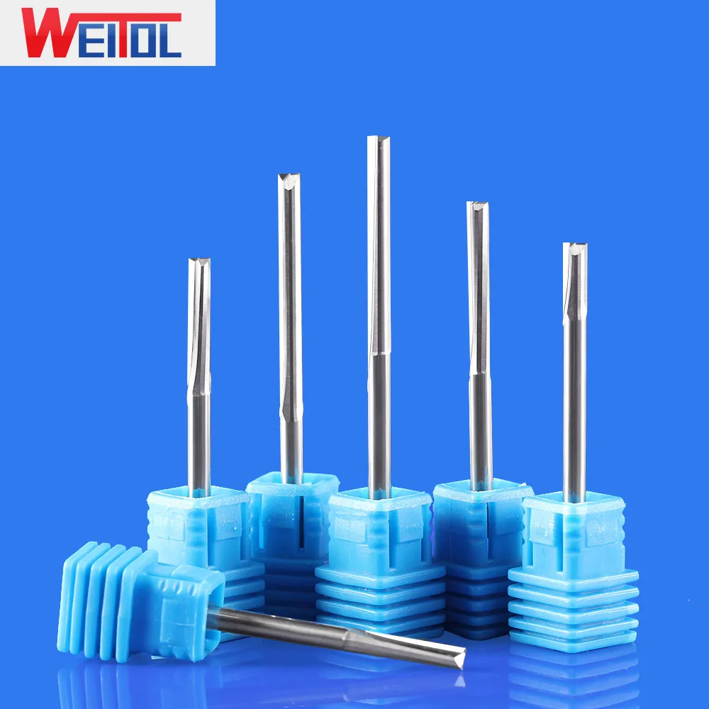 WeiTol 1/8 дюйма хвостовик две флейты фрезы режущие инструменты для дерева