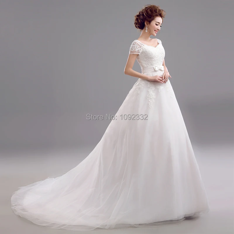 S 2016 новинка есть в наличии плюс размер свадебное платье корейское кружевное с