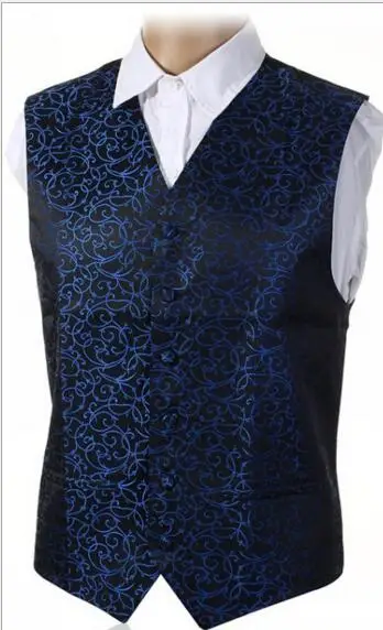 Мужской модный жилет с цветком кешью Приталенный в британском стиле для отдыха