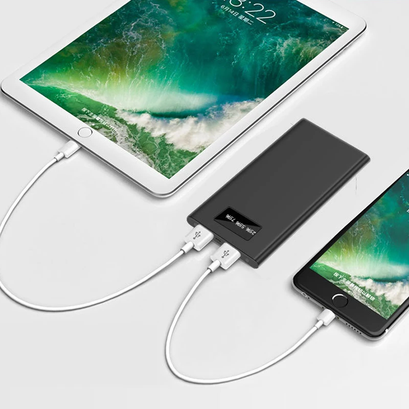 Портативный 8000 mAh банк питания для Xiaomi Mi iPhone ультра тонкий внешний аккумулятор