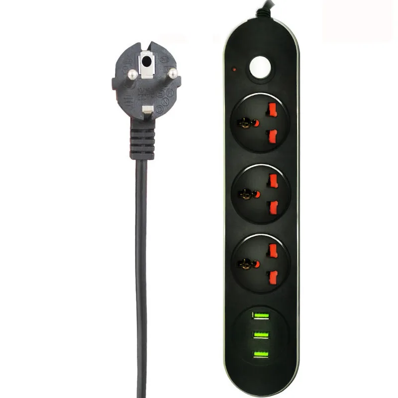 Силовая Лента USB Smart Удлинитель электрический шнур розетка Универсальная Розетка с европейской вилкой Защита от перенапряжения