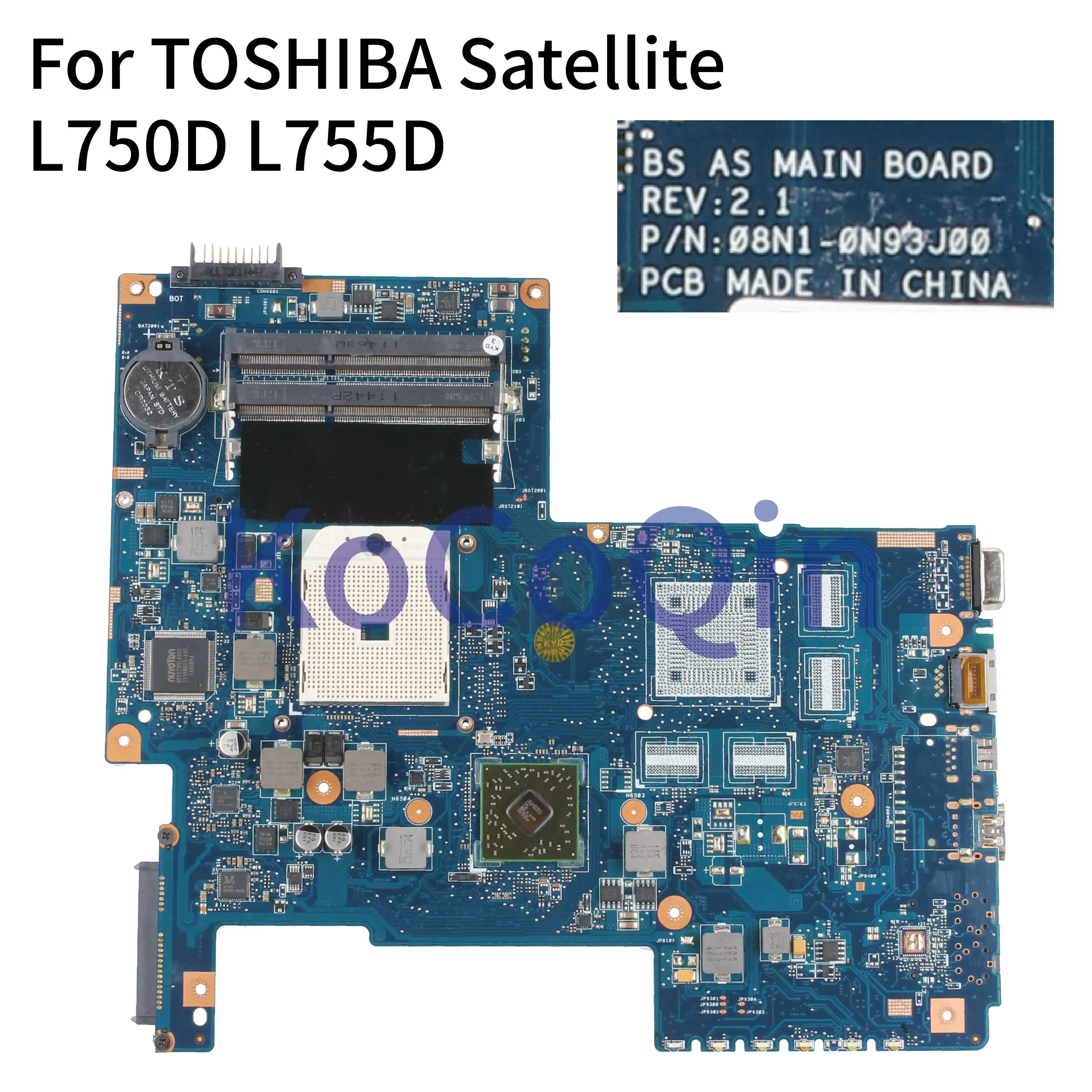 Материнская плата KoCoQin для ноутбука TOSHIBA Satellite L755 L750D L755D материнская H000034200 08N1
