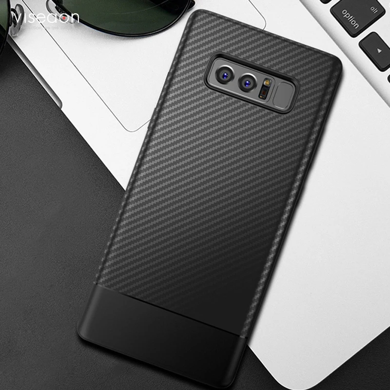 GU JIANG Ультратонкий силиконовый защитный чехол из углеродного волокна для Samsung Note 8