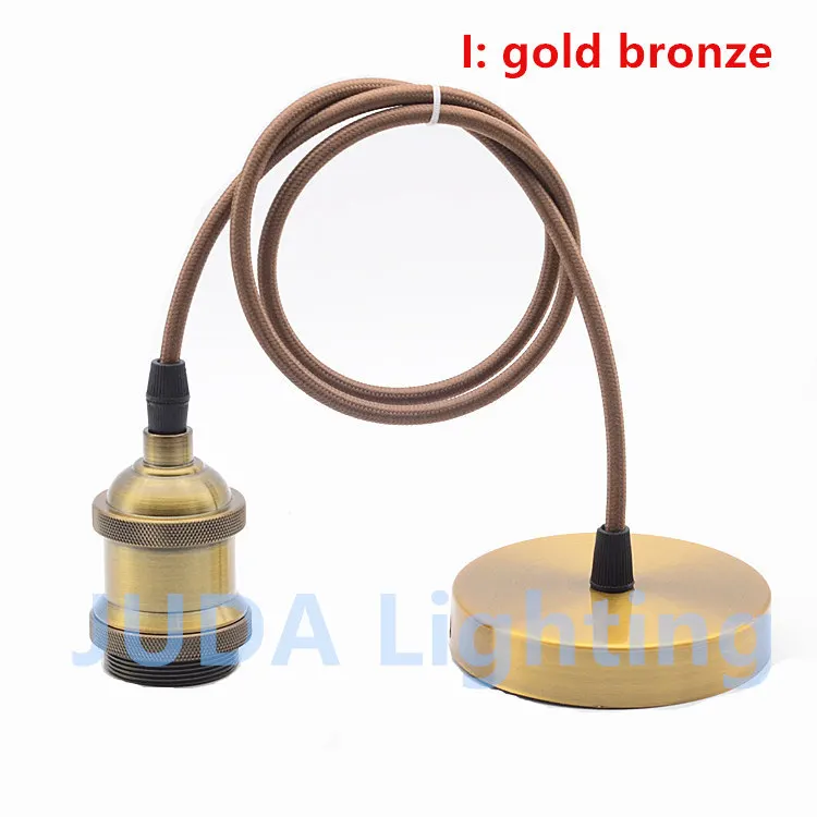 I - gold bronze Ретро Эдисон E27 патрон для лампы Набор шнуров потолочный розовый навес с кабельным проводом для винтажных люстр светодиодный подвесной светильник - Цвет корпуса: I - gold bronze
