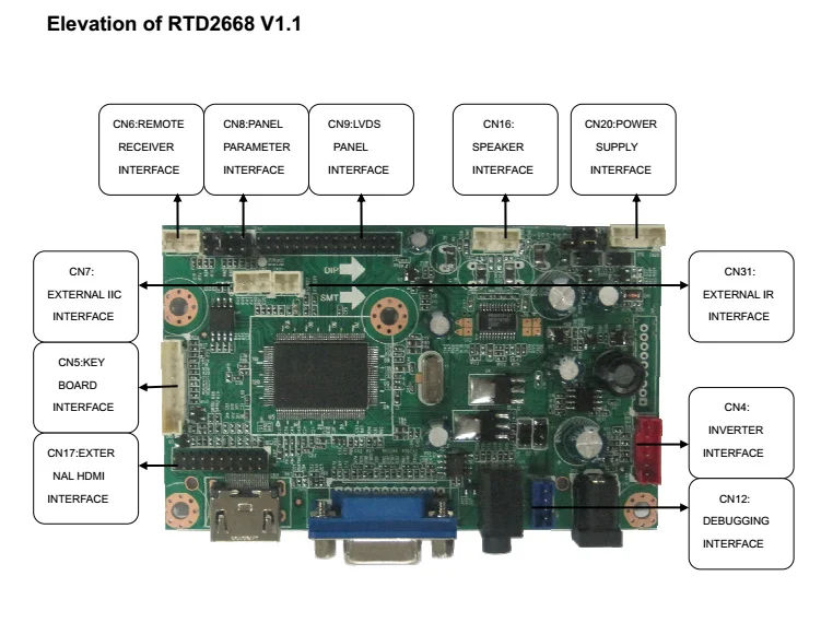 Плата драйвера hdmi-дисплея RTD2668v1.1 поддерживает ЖК-экран 15-55 дюймов | Компьютеры и