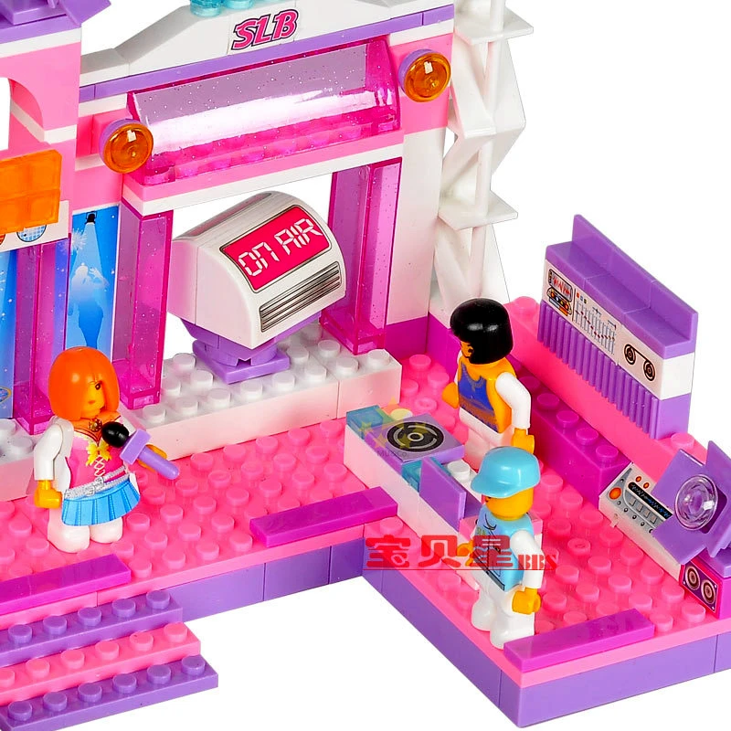 Sluban M38-B0252 176pcs eductional plastic Building Block Sets Girl Dream Lighting Stage Car children toys Christmas Gifts | Игрушки и