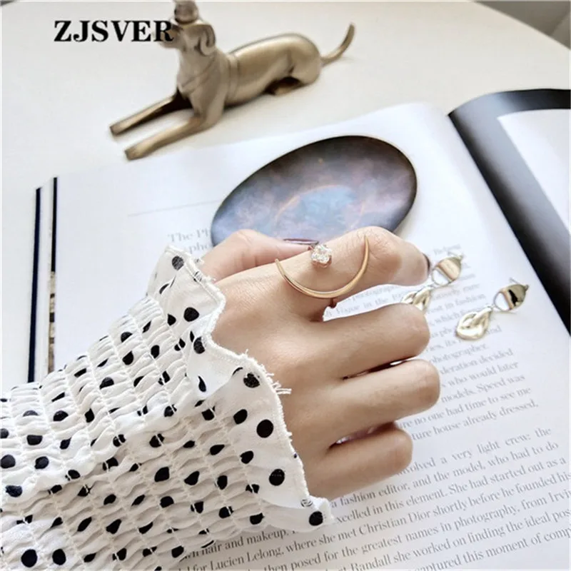 ZJSVER корейские ювелирные изделия кольца из стерлингового серебра 925 золотой