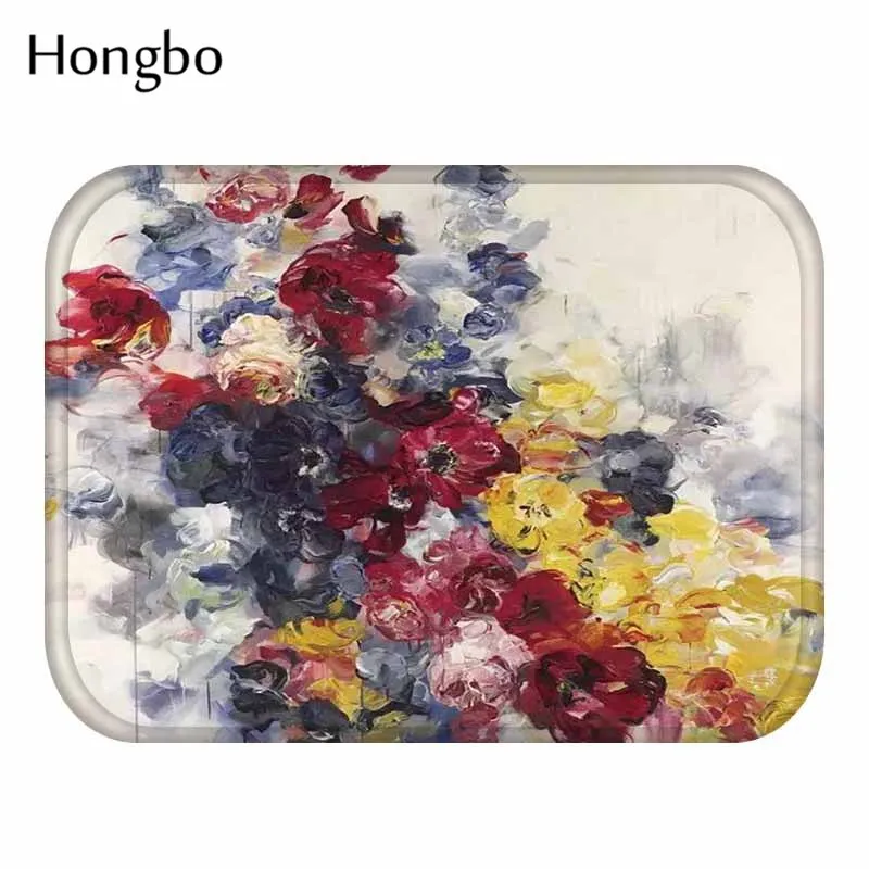 Hongbo масляная живопись цветы противоскользящие дверные коврики для входной и