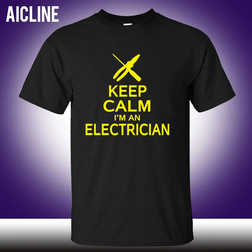 Футболка с надписью Keep Calm I'm An Electrician забавный топ Летняя короткая модная