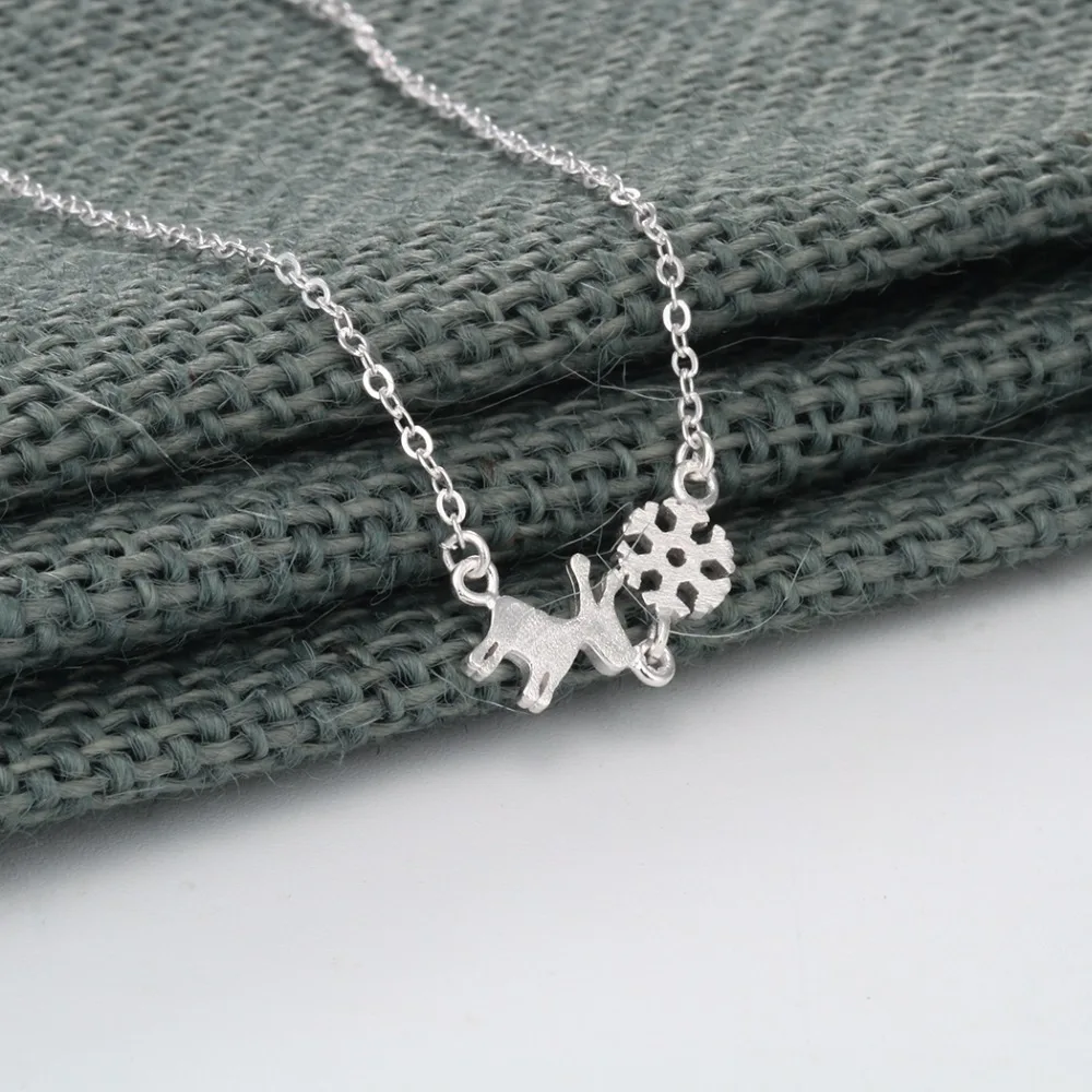 Kinitial 925 пробы серебро Кулон-подвеска лошадка с оленем колье кулоном в виде