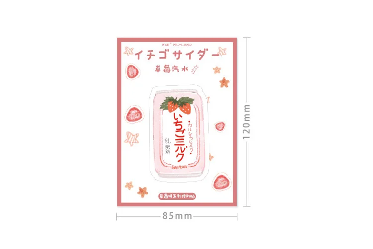Kawaii милый стикер с клубничным молоком для заметок маркеры Закладка блокнот