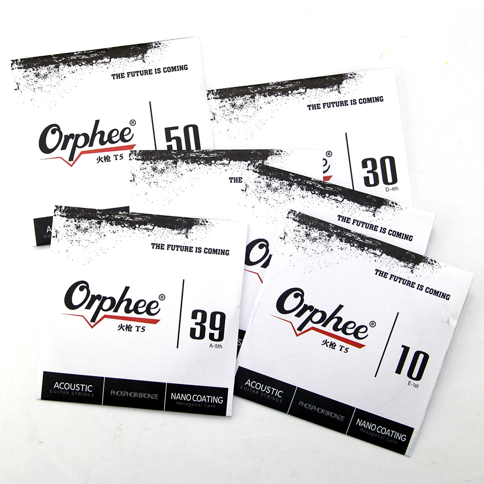 Струны Orphee для акустической гитары с шестигранным сердечником обмоткой из