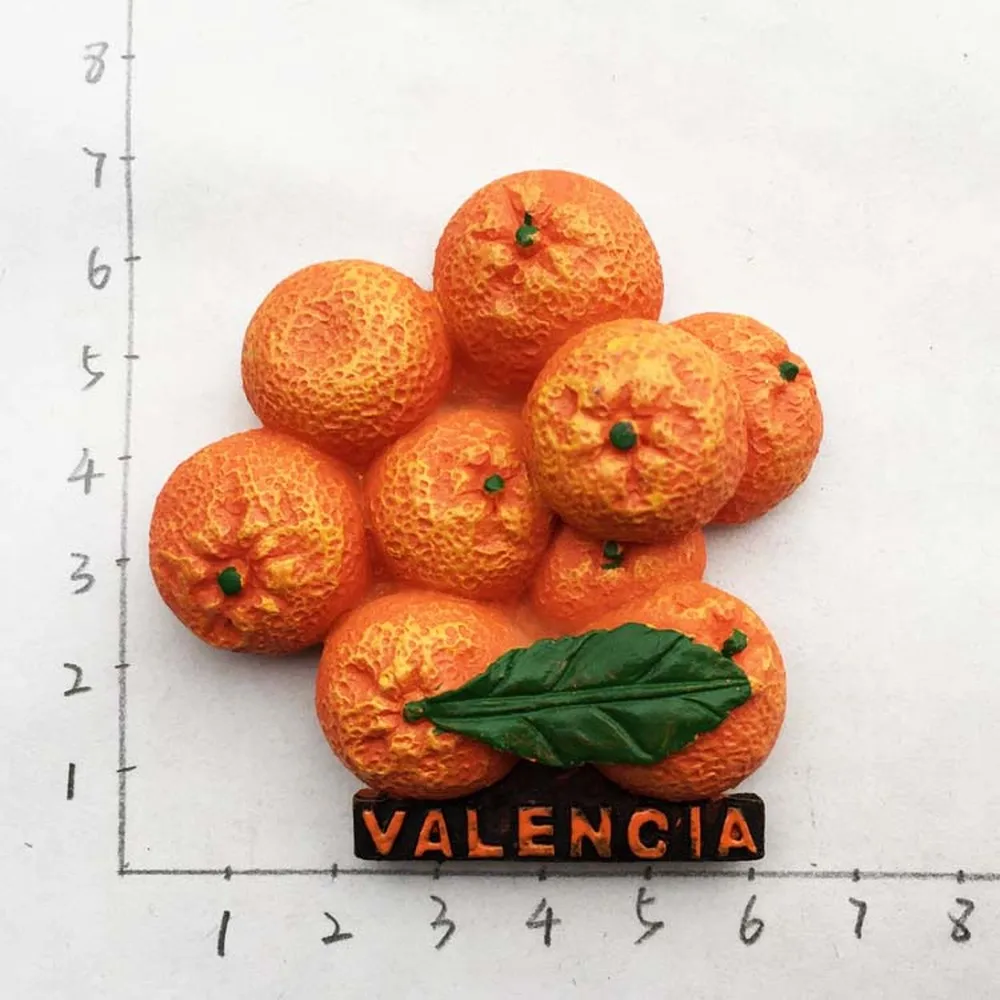 

BABELEMI Resin 3D Fridge Magnet Spain Valencia Local Specialties Orange Souvenir