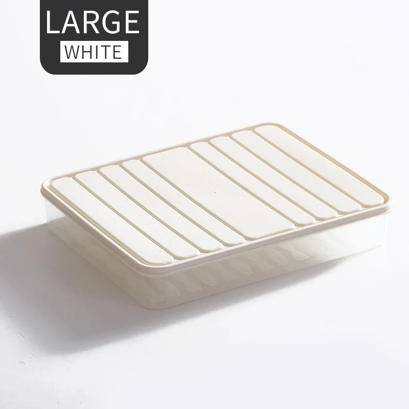 White Large WORTHBUY контейнер для хранения продуктов в микроволновой печи кухонные аксессуары BPA БЕСПЛАТНО пластиковый органайзер для холодильника яйцо пельменей коробка для хранения - Цвет: White Large