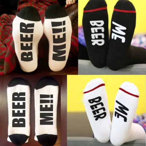 Толстые зимние носки с надписью Beer Me для мужчин и женщин теплые шерстяные новинка