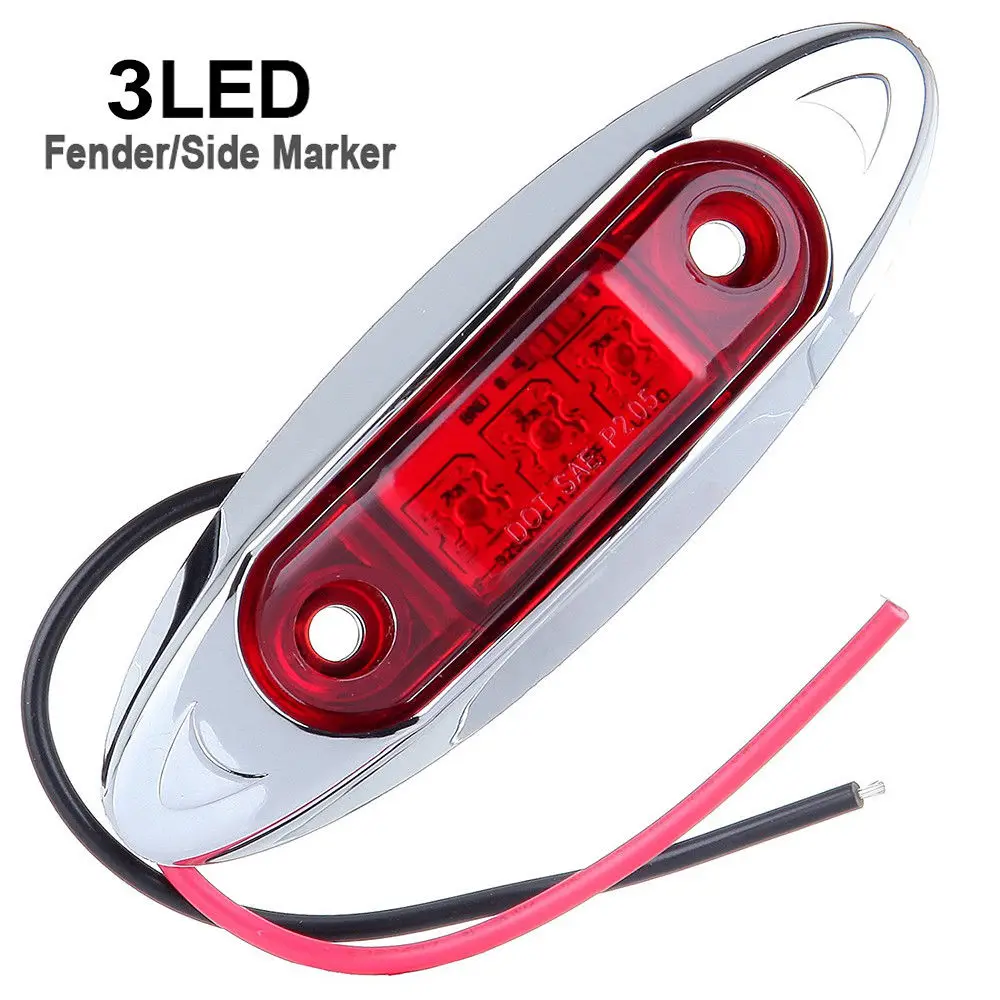 KEYECU 10PCS RED Universal LED Side Clearance Markers lights for Truck Trailer Boat ATV Easy to install Free end wire | Автомобили и