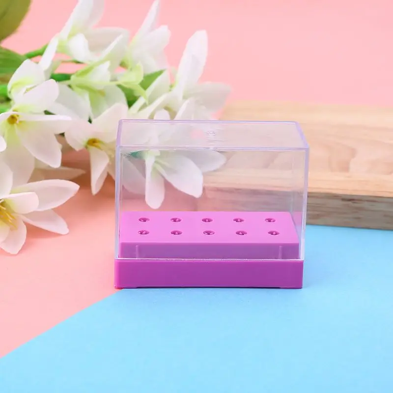 Сверло для ногтей держатель для инструментов коробка для хранения DIY маникюрные полированные наборы чехол 10 отверстий