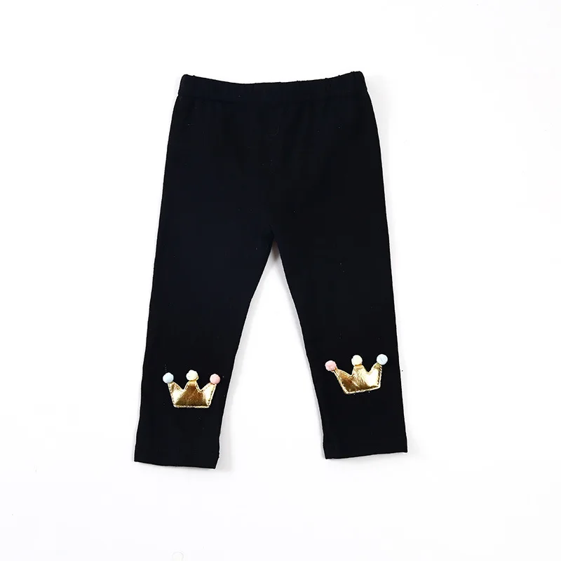 Леггинсы для девочек 0 3 лет милые облегающие брюки с короной повседневные штаны