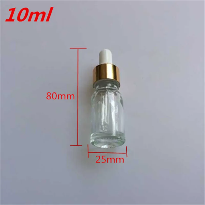 

10 pcs 25x80 mm Transparent Glass Dropper Bottles DIY 10 ml Empty Essential Oil Perfume Bottles Dropper