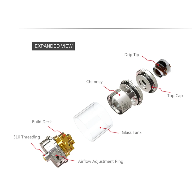 Оригинальная электронная сигарета Ehpro bilow X RTA Заправляемый бак распылитель