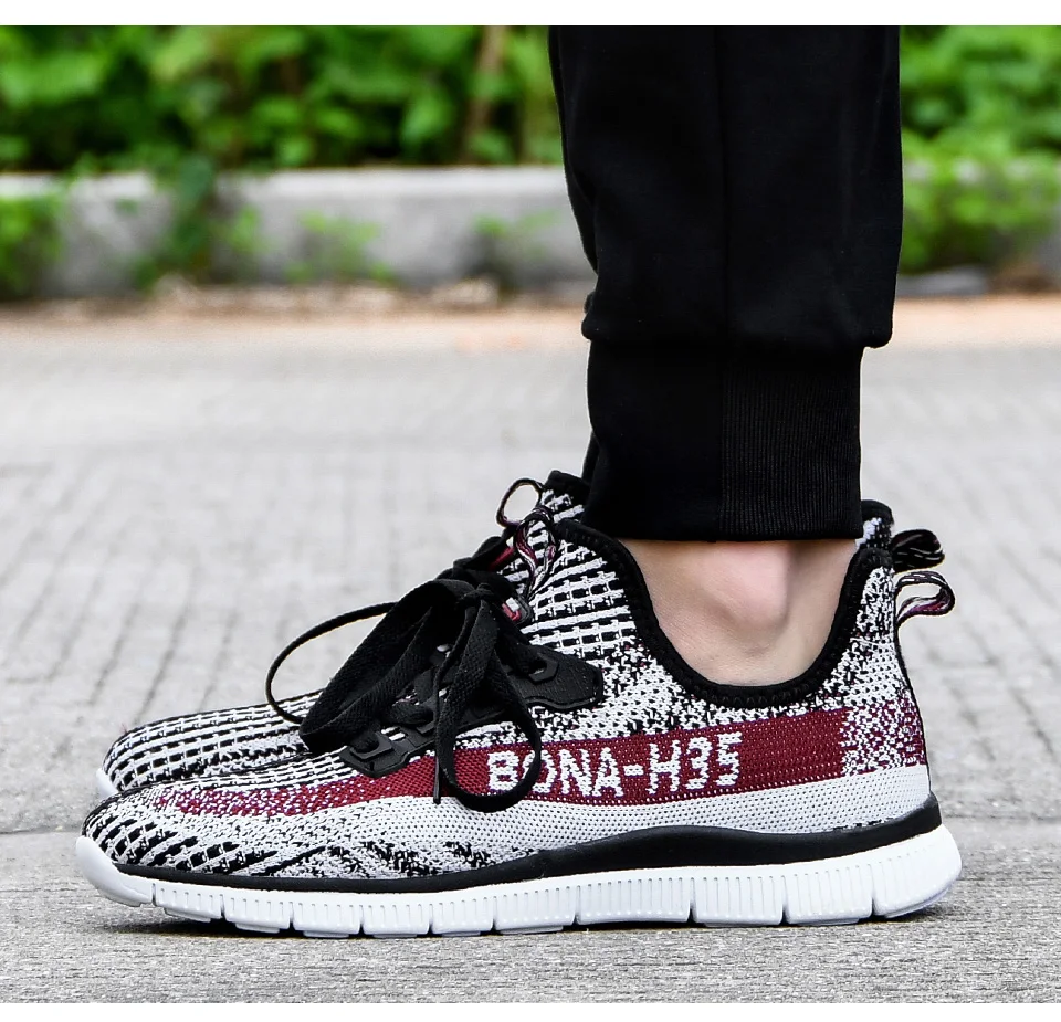 BONA/Новинка года; сезон лето; chaussure homme; уличная Мужская обувь для бега; сетчатые кроссовки; Мужская Спортивная обувь; прогулочная обувь; Мужская удобная обувь
