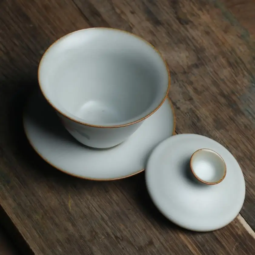 &quotKingTeaMall&quot фарфор Gaiwan чайная чашка с рисунком хурмы Gonfu Teawares teates Teatools