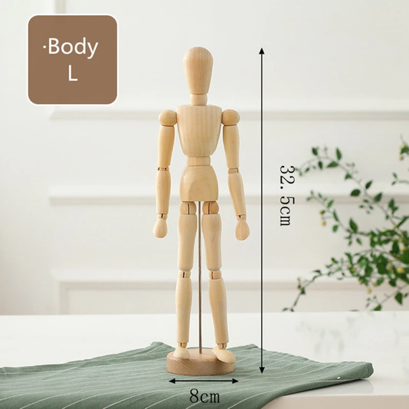 Human model L Креативная деревянная художественная модель, украшения, деревянная кукла, шарнир, руки для дома, гостиной, офиса, настольные украшения, аксессуары для украшения - Цвет: Human model L