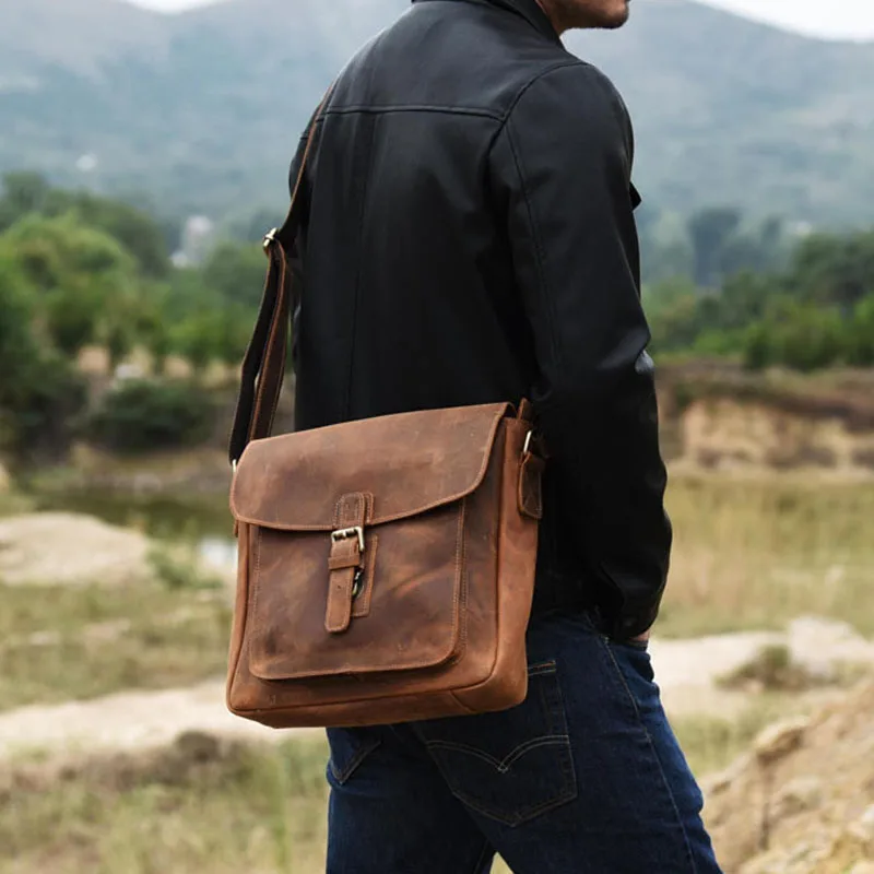 Посылка сумка AETOO из кожи Крейзи Хорс ручной работы для мужчин и пожилых людей в