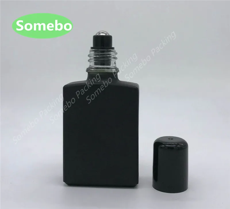 500X30 мл Замороженные Черные Стеклянные бутылки ролл на флаконах с шариком из