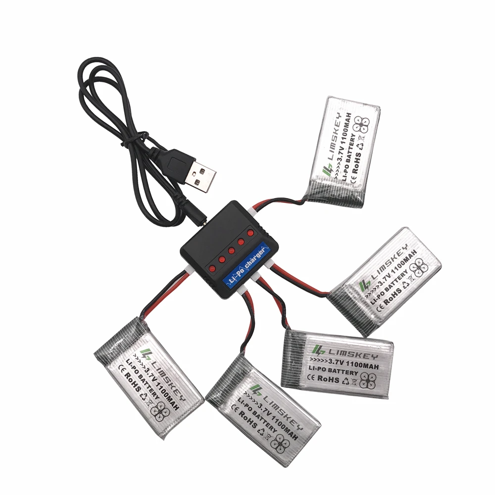 Limskey 2 шт./лот для X5SC X5SW X3.7V 1100mah 25C 1S VOLT 30C Lipo Аккумулятор Akku + X4 зарядное устройство