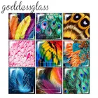 Красивое перо павлиньи перья 10 шт. 12 мм20 мм25 мм30 мм квадратное фото стекло кабошон демонстрация с плоской задней частью FB0147