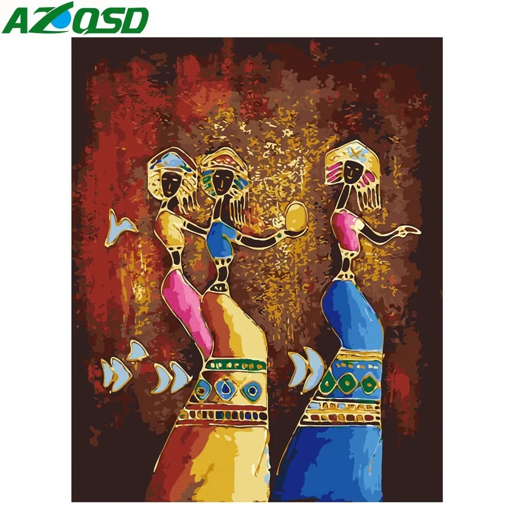 Картина azqsd по номерам краски АФРИКАНСКАЯ ДЕВУШКА DIY Холст Картина Ручная Краска ed масляная краска ing украшение дома K438