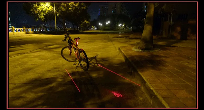 Светодиодный велосипед светильник "велосипед логотип" Ночь 2 Laser+ 5 светодиодный задняя подсветка на велосипед задний фонарь для велосипеда с возможностью светильник луч безопасности Предупреждение красный задний фонарь Водонепроницаемый