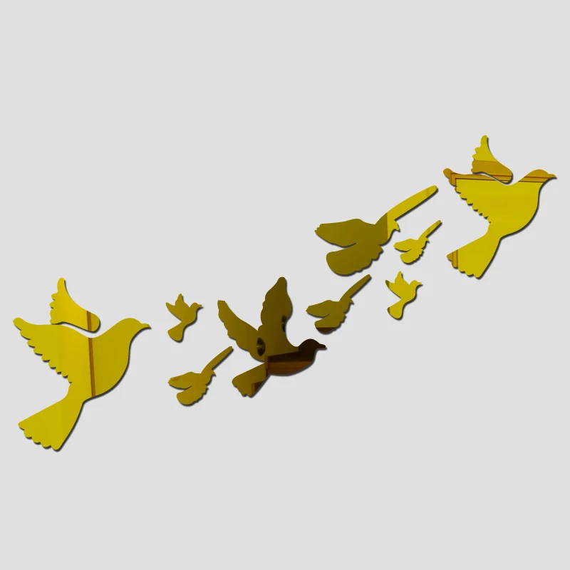 Зеркальная Настенная Наклейка с большим рисунком Стикеры для кухни и