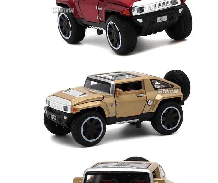 1/32 масштаб Hummer концепция автомобиля литые Автомобили Модель игрушки с открывающимися дверцами откатная функция легкая музыка для детей подарок