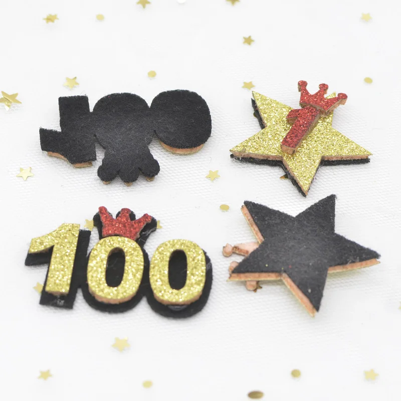 Подкладка из блестящей ткани для украшения торта 1 юбилей и 100 дней 6 шт. G57 | Дом сад