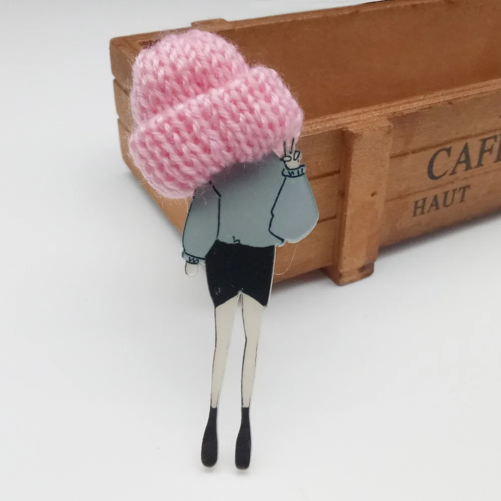 Милая мультяшная брошь булавка для одежды ручной работы с помпоном классные