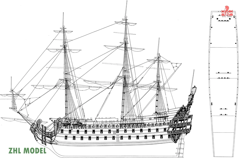 ZHL Le Soleil Royal 1669 модель корабля ZHL обновленная Инструкция на английском языке для последней версии Le Soleil Royal 1669 модель
