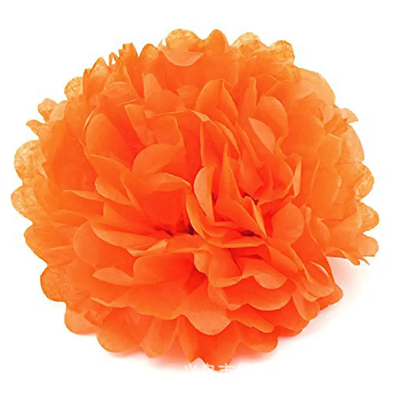 Orange Red 1 шт., размер: 4/6/8/10/12 дюймов ткани Бумага Pom Poms, ручные поделки Цветочные шары из бумаги для вечеринок и свадебных церемоний украшения дома цветы - Цвет: Orange Red