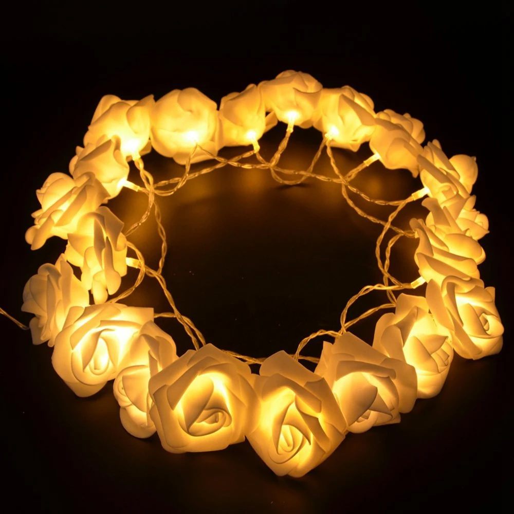 20 светодиодов новинка сказочные гирлянды с цветами розы украшение для свадьбы