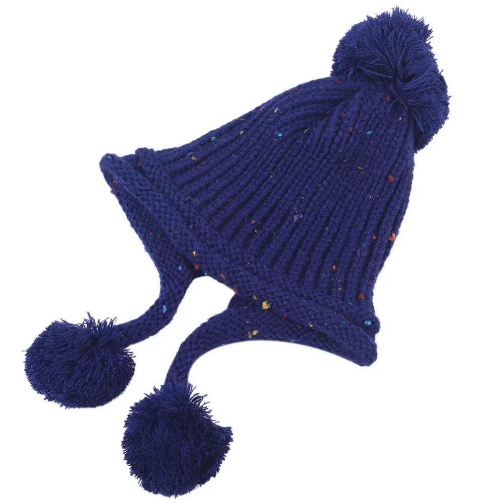 2016 Fashion Brand Winter Hat 3 Wool Balls Lady Cute Warm Beanie Cap Hot Sale Chapeu Femininas 2 Colors | Аксессуары для одежды