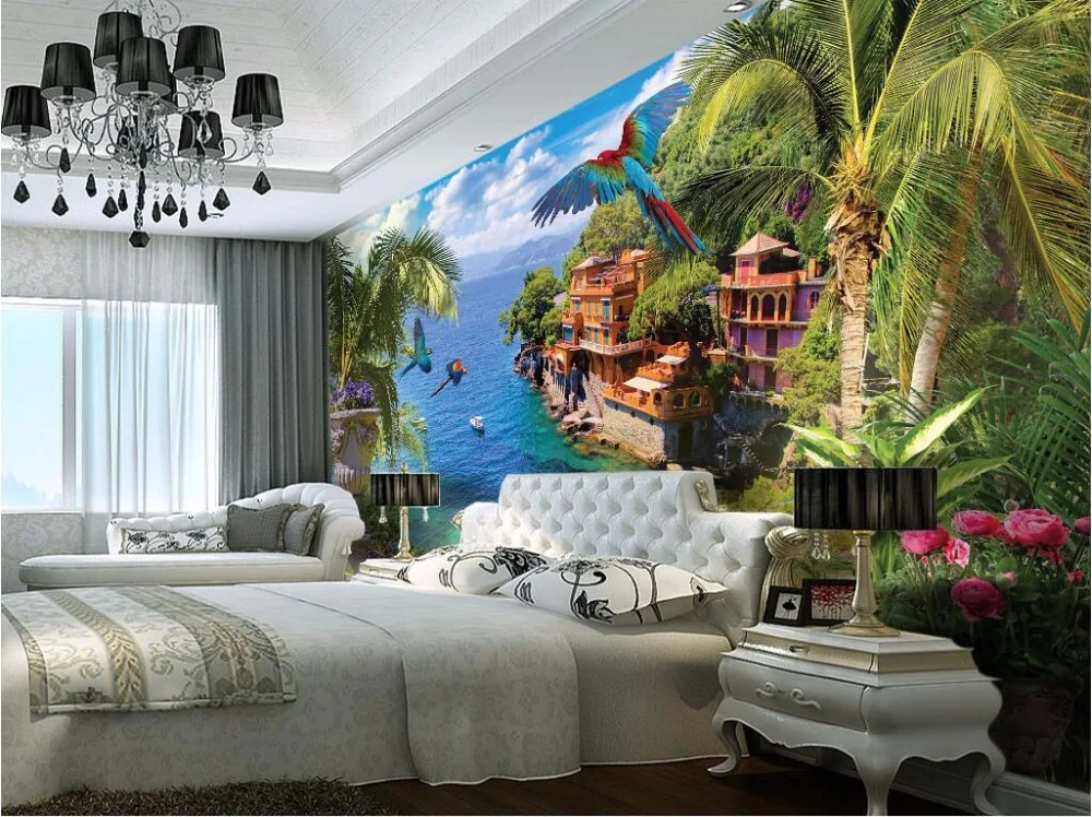Пользовательские фото дизайн 3d настенные фрески обои голубое побережье