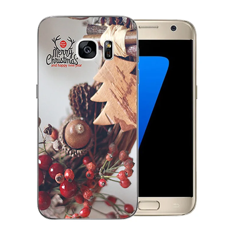 Прозрачный мягкий силиконовый чехол для Samsung Galaxy S7 G9300 G930 с рисунком Merry X'MAS Coque